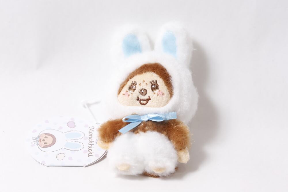Sekiguchi Japan Monchhichi Rabbit Plush Keychain w Tag ~ 260714-WH 1131